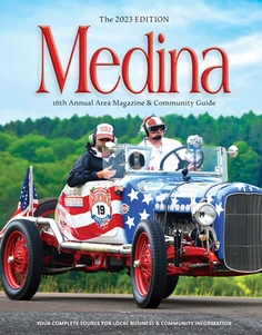 Cover of Medina Magazine with historic car on cover