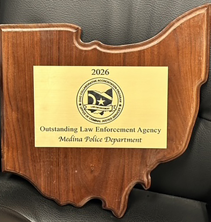 Outstanding Law Enforcement Agency Award for Medina Police Department.