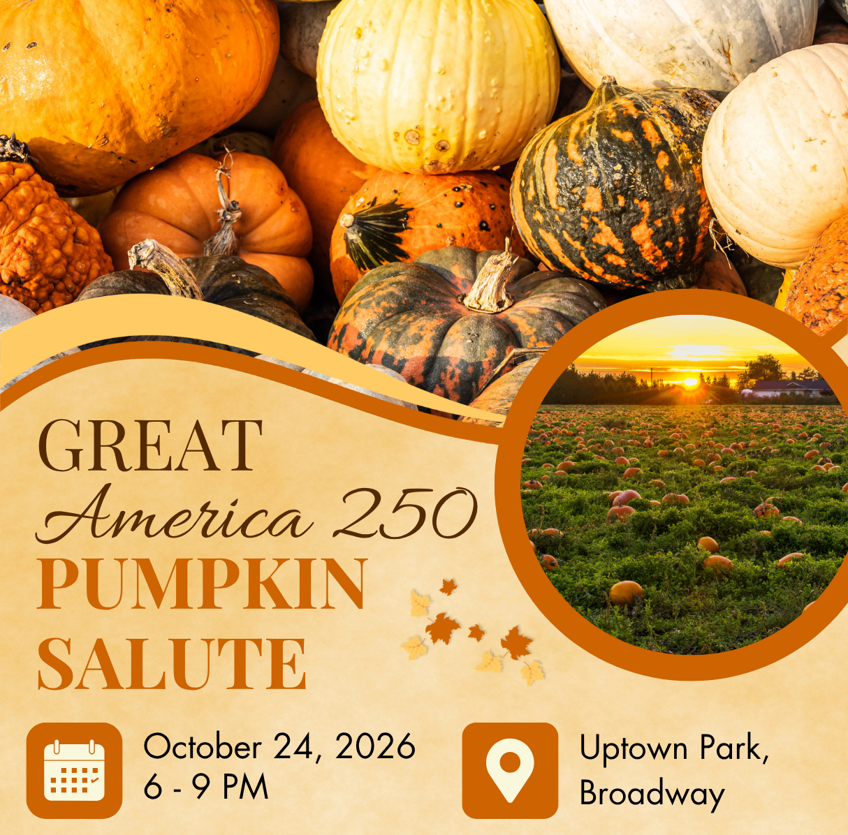 On October 24th, join us for an evening of glowing pumpkins and family fun! Register your carved pumpkin and bring it to Medina Square for a special contest and lighting.