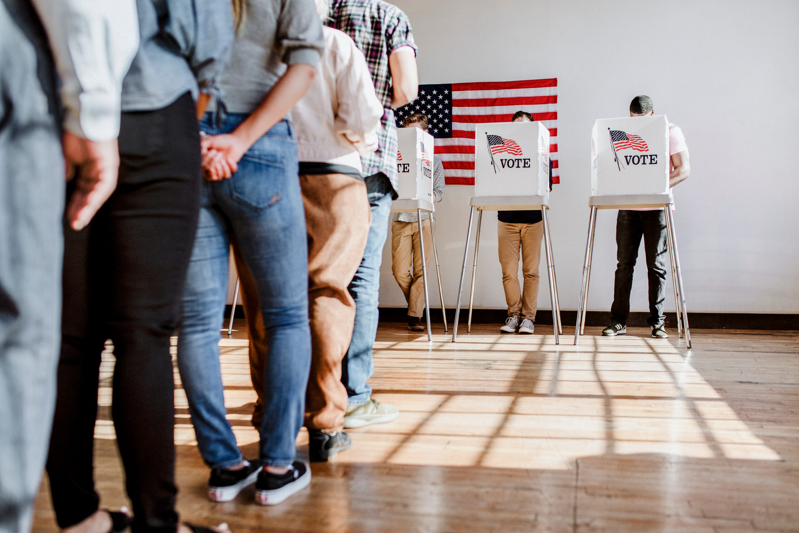 People at Voting Booth